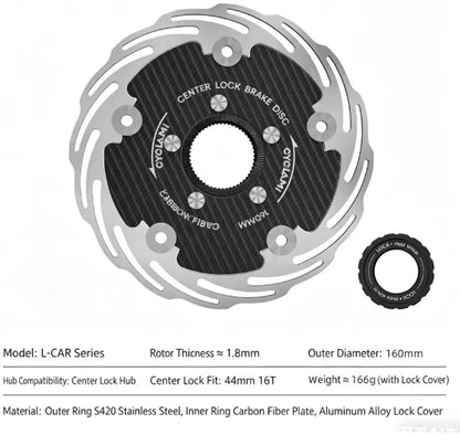 CYCLAMI Carbon Fiber Center Lock Brake Disc Rotors