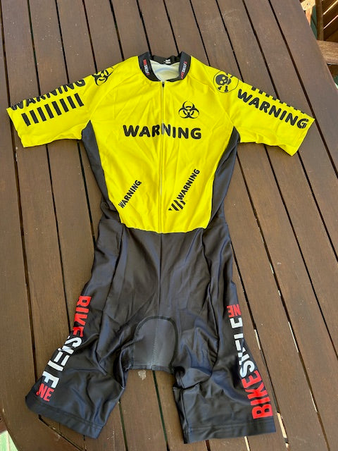 'Warning' Pro Trisuit - One piece cycling kit (NEW)