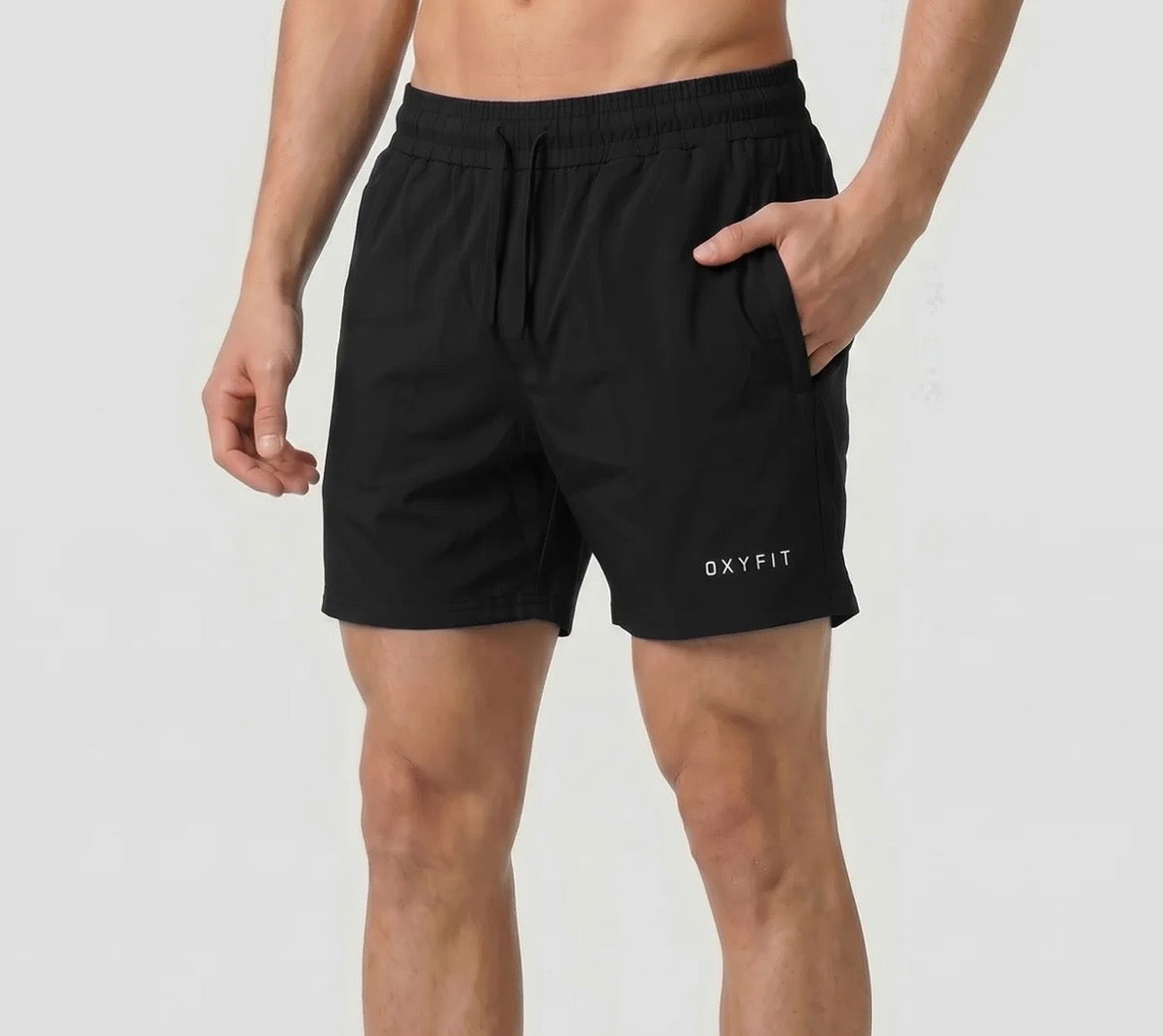 OXYFIT MENS QUAD SHORTS - TRUE BLACK (NEW) Oxyfit