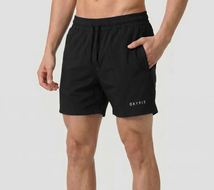 OXYFIT MENS QUAD SHORTS - TRUE BLACK (NEW) Oxyfit