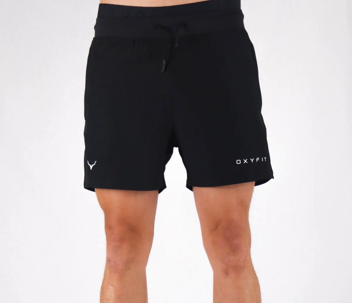 MENS AERO SHORTS - OBSIDIAN BLACK (NEW) Oxyfit