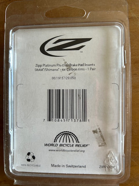 Zipp Platinum Pro Evo Carbon Pads Each Pair (NEW)
