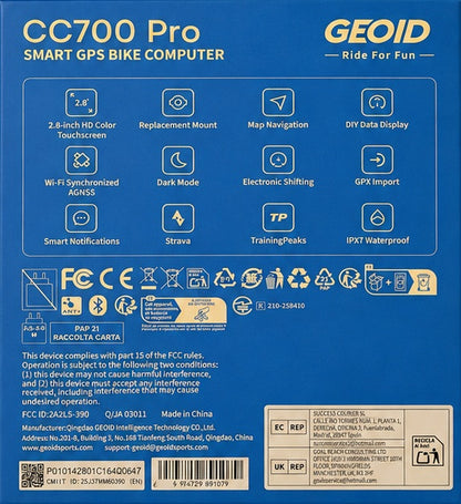 GEOID CC700 Pro Touchscreen GPS Bike Computer (NEW)