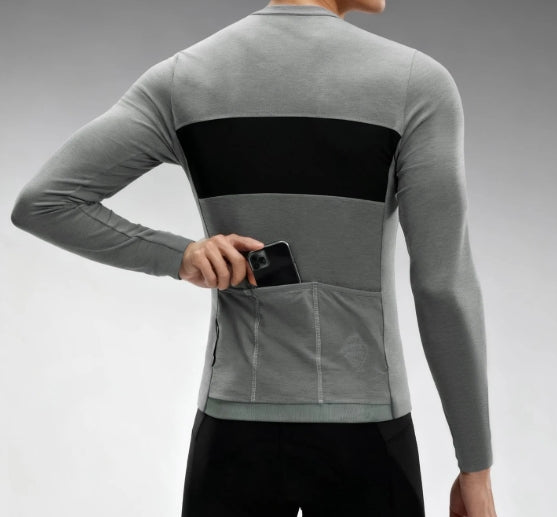 ROCKBROS Mens Merino/Tencel Longsleeve Cycling Jersey (NEW)