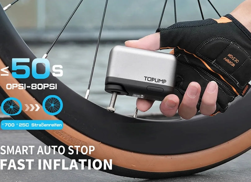 TOPUMP E Pump Bike - USB rechargeable mini pump